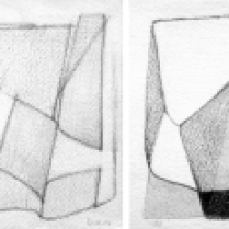 "Suite solo", 1 et 2/18. Mine de plomb sur vélin d'Arches, [21 x 18 cm] x 2, 2004-2005