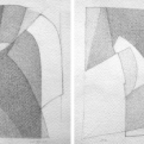 "Suite solo", 11 et 12/18. Mine de plomb sur vélin d'Arches, [21 x 18 cm] x 2, 2004-2005