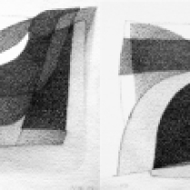 "Suite solo", 3 et 4/18. Mine de plomb sur vélin d'Arches, [21 x 18 cm] x 2, 2004-2005